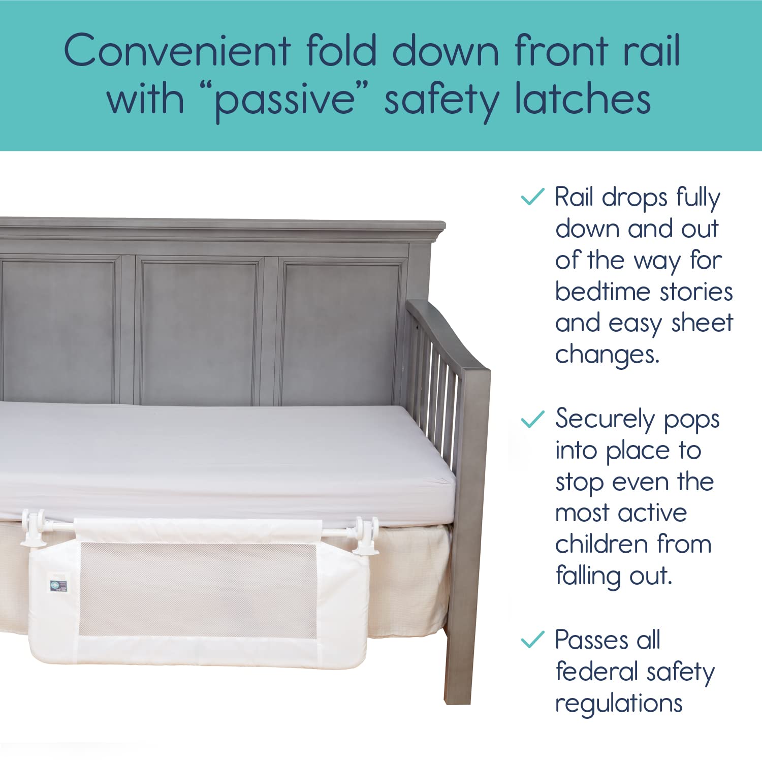 hiccapop Convertible Crib Bed Rail for Toddlers | Crib Rail Guard