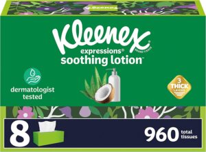 Kleenex Expressions Soothing Lotion Facial Tissues with Coconut Oil